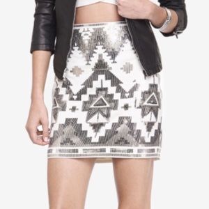 Express Sequin Printed Skirt
